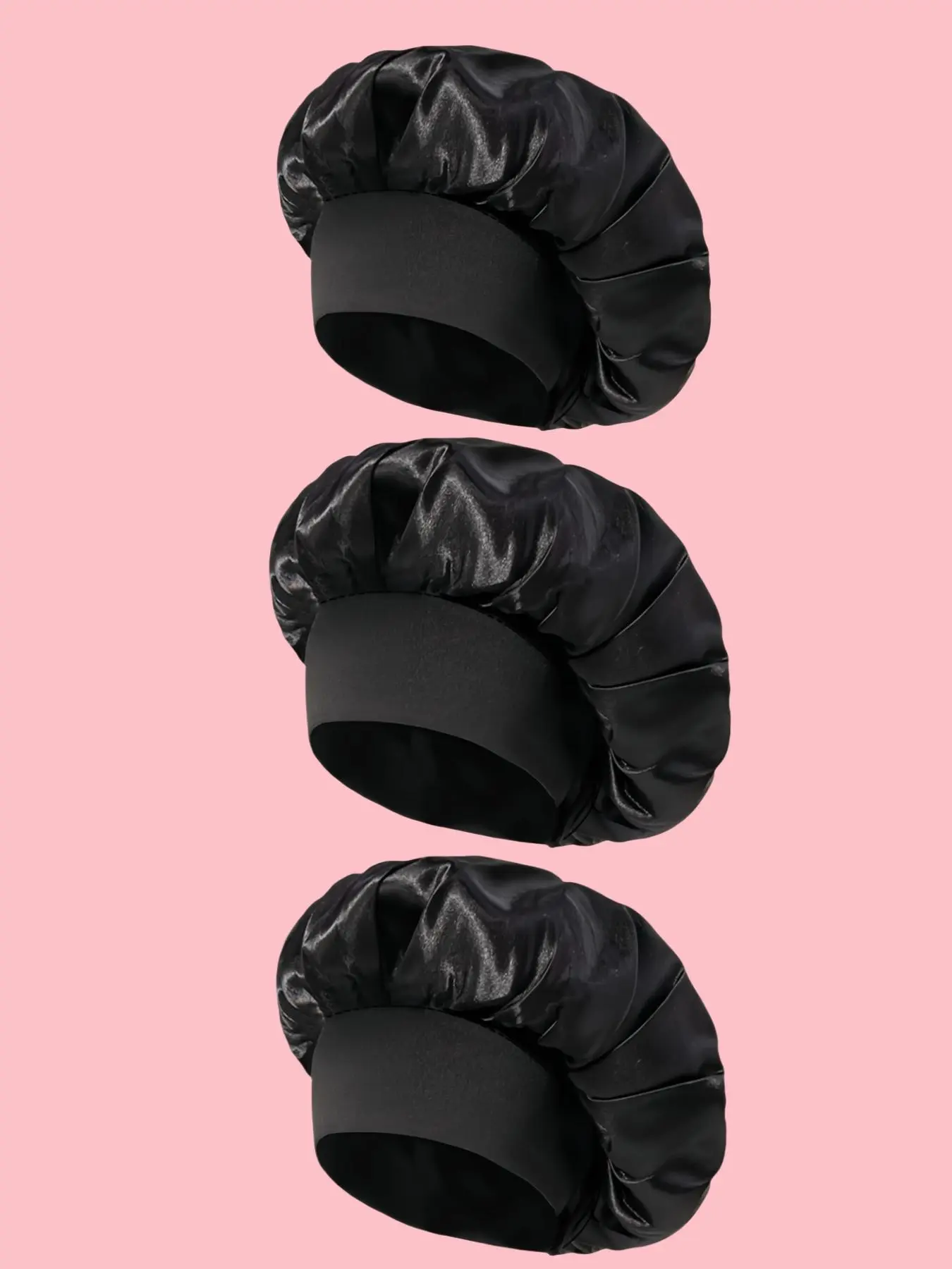 Women's Elegant Minimalist Solid Color Hair Bonnets, 3 Counts/set High Stretch Sleeping Bonnets, Versatile Soft Comfort Accessories for Women & Girls Elastic Hair Bonnet Hair Care Cap