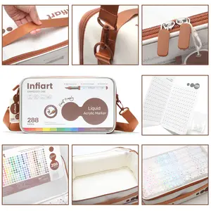 Infiart 288 Color Direct Liquid Acrylic Marker Pens, Professional Drawing, Soft-Head, Paper-Tight, Stackable, DIY Graffiti, Waterproof, Christmas Gift, Art Markers