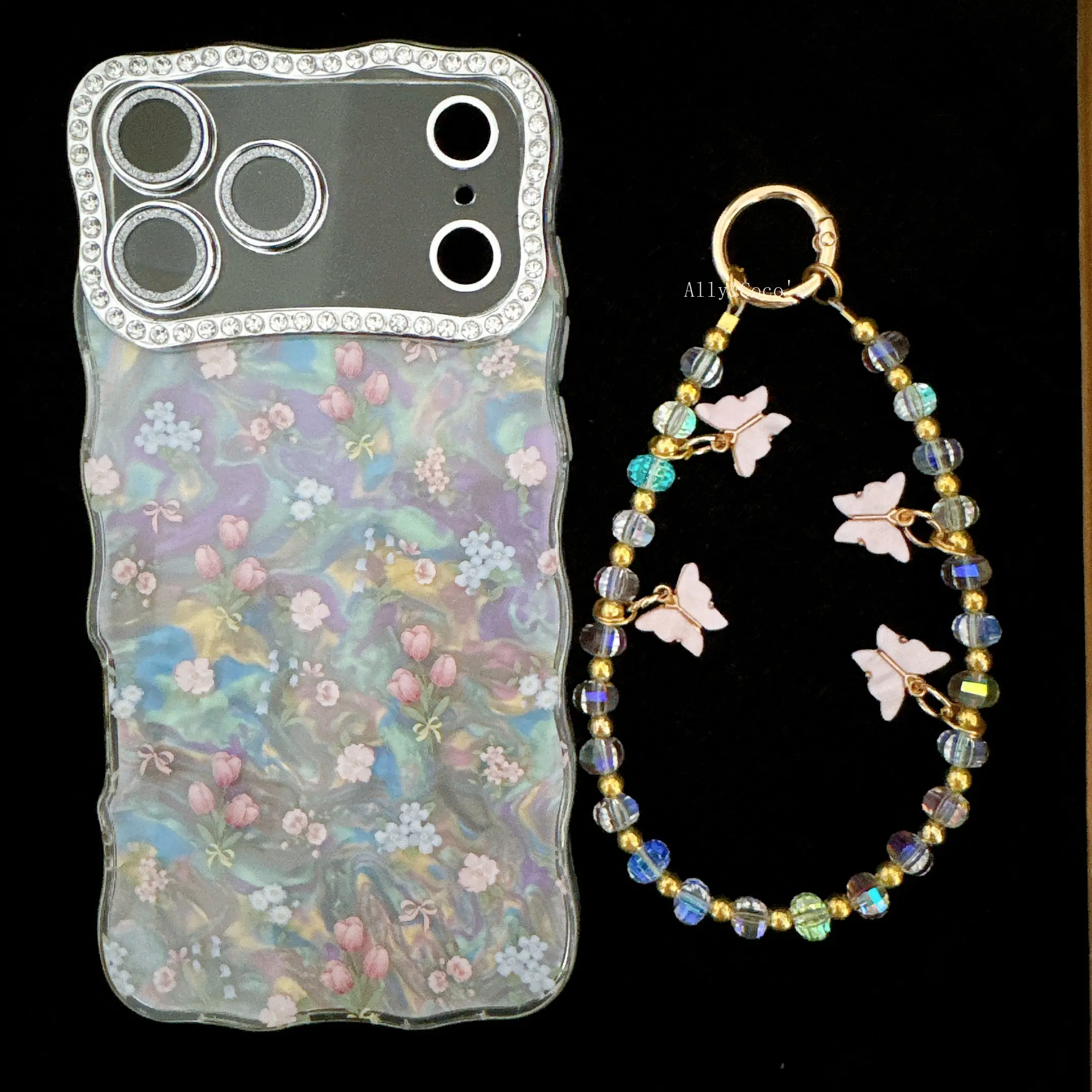 Pearly Transparent Tulips Smartphone Cover for iPhone 17,16,15 ProMax - Summer Aesthetic, Curvy Edge, Shockproof, Full Camera Protection, Durable Slim Cellphone Case for Handheld Devices
