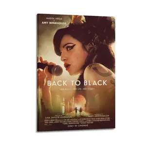 Amy Winehouse Back to Black Poster for Bedroom Aesthetic Canvas Wall Art Living Room Posters Painting Picture Print Modern Family Decor Artist Bathroom Poster
