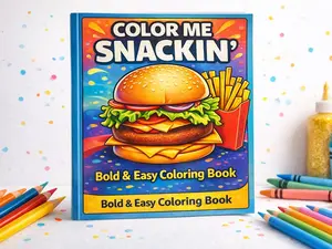 Color Me Snackin' Bold & Easy Cravings-Themed Pages Anti-Stress Snack-Inspired Coloring Fun for All Ages with Vibrant Food Illustrations - Fries