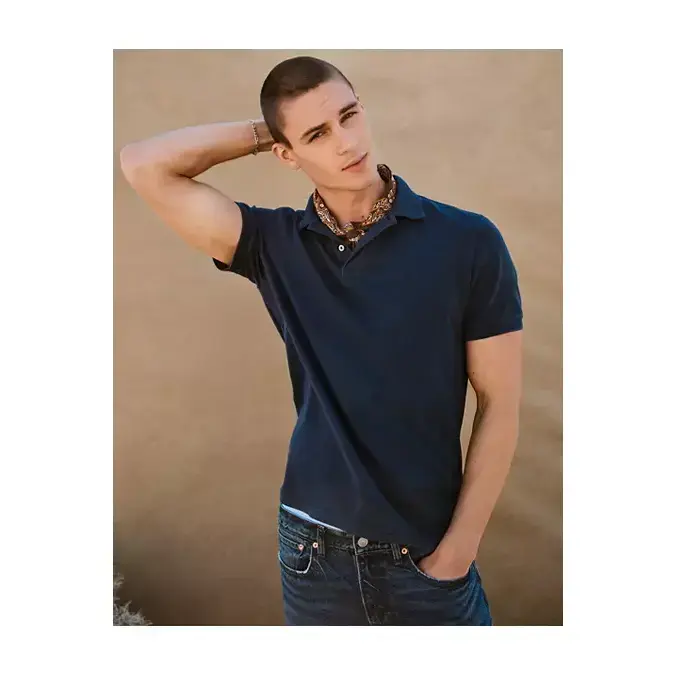 AE Standard Fit Lived-In Pique Polo Shirt