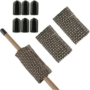 3 count Billiard Pool Cue Shaft Cleaner Cloth Pool Cue Shaft Polisher Cue Shaft Burnisher Cloth with 6 count Cue Tip (10 mm) Rubber Protector Cover for Billiard Pool Cue & Snooker Stick Maintenance