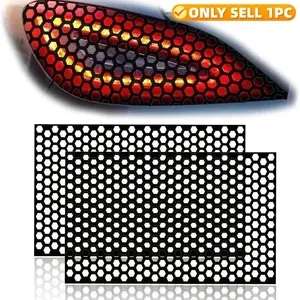 Car Tail Light Honeycomb Decal Sticker, Cuttable Design, Honeycomb Style Tail Light Decoration, Suitable for All Vehicle Types