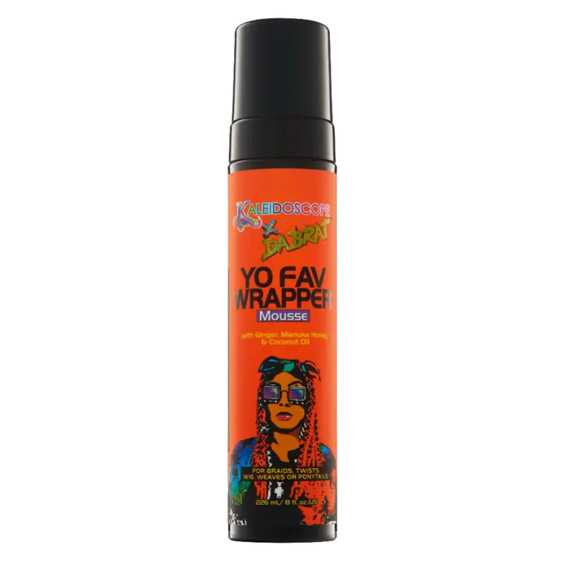 Da Brat Yo Fav Wrapper Haircare Setting Mousse-Foam (8oz Bottle) - Unisex Kaleidoscope Hair Products with Oat, Coconut Oil, Manuka Honey & Ginger, All Protective Styles Definer