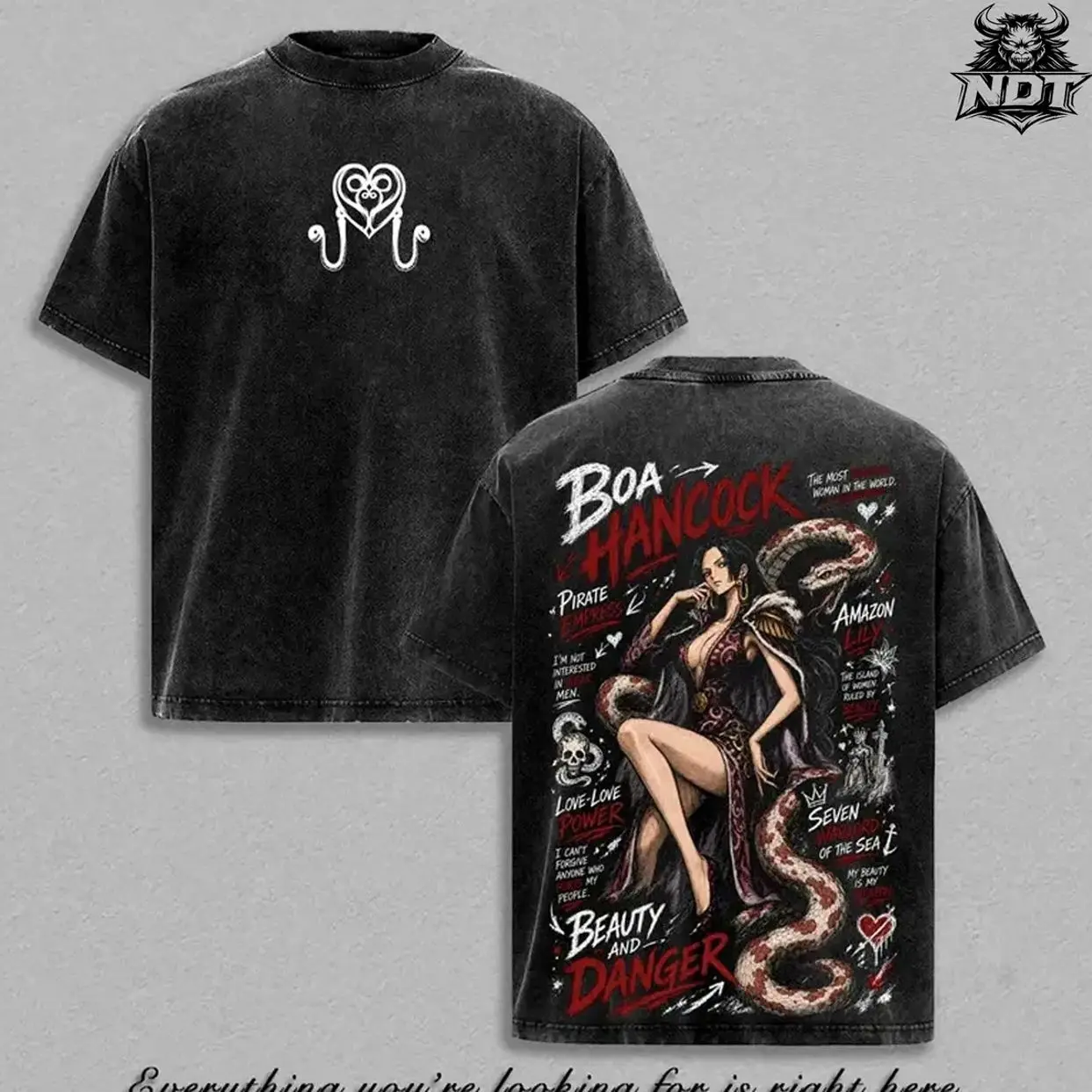 Boa Hancock - OPGraphic Tee Vintage Washed Shirt Unisex Streetwear Anime Shirt Pirate Empress Tee Snake Princess Shirt Gift for Anime Lovers One Piecee Fans 5ZC
