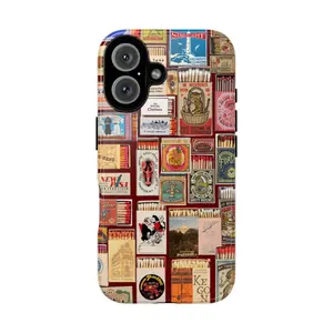 Glittercutie Retro Matchbox Match Boxes Collage Matchboxes Phone Case Preppy Collage Colorful Phone Cases Phone Cover Hard Case Tough 2-piece Phone Case
