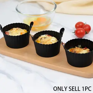 1pc Silicone Baking Cup Mold, Air Fryer Compatible, Egg Cup, Steamer Bowl, Muffin Cup, Ideal for Home Kitchen, Parties, Holidays