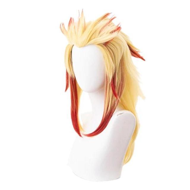 Rengoku Kyoujurou Fantasy Wigs Outfits Anime Demon Cosplay Slayer Costume Disguise Adult Men Halloween Party Roleplay Clothes