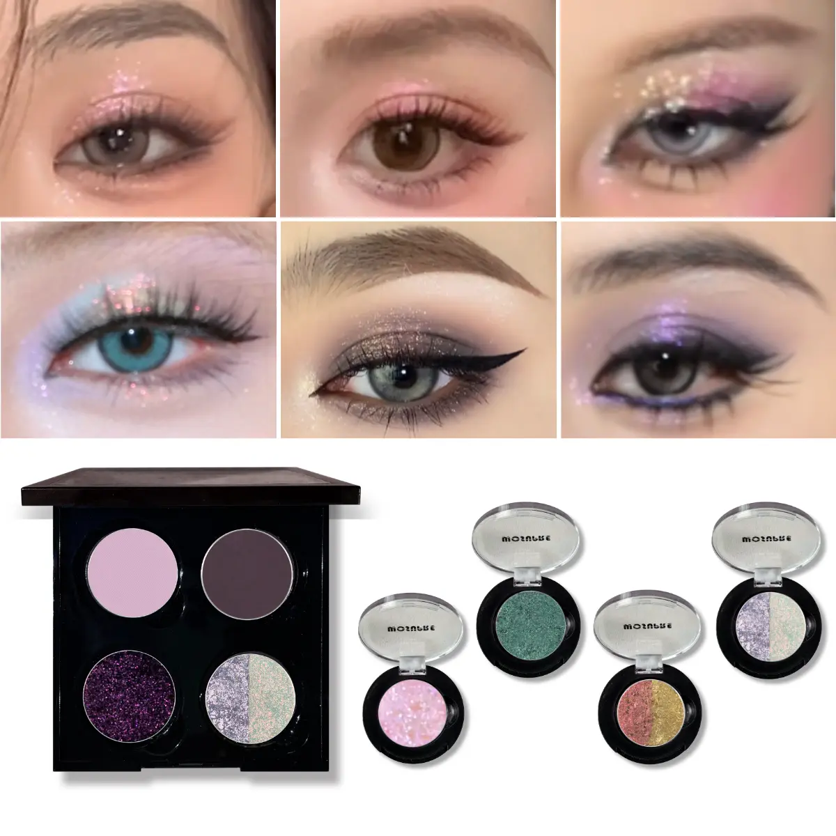 WOSUPRE Mono Chameleon Glitter Eyeshadow - Purple Dusk, Hypoallergenic 3D Cosmetic, Budget-Friendly Makeup for Stage Performance, Glitter Eyeshadows