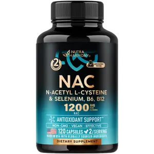 NAC Supplement | Selenium, B6, B12 Antioxidant - N Acetyl Cysteine 600 mg per Capsule, 1200 mg per Serving - Made in USA - Non-GMO, Gluten-Free, Vegan - 2 Month Supply vitamin supplements