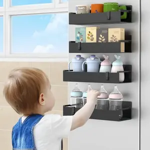2PC Stainless steel practical strong magnetic, refrigerator, kitchen, oven storage rack, multifunctional organizing and storage rack