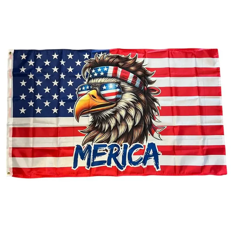 3x5 FT Polyester Bald Eagle American Humor Flag, Patriotic Outdoor Banner for Patriotic Events, Tailgates & Seasonal Decorations