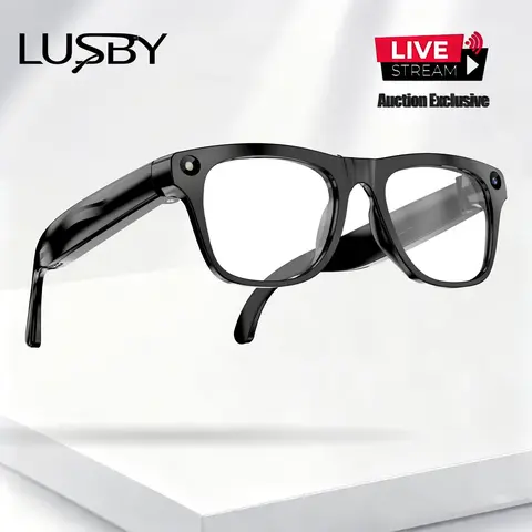 LUSBY 8MP Wearable Classic Bluetooth Camera Glasses (Glasses That Record), 260mAh Battery, Hands-Free POV Photo & Video Recording, Magnetic Charging, Touch Control, Wireless Calls & Music, 36g Lightweight Unisex Smart Sunglasses, Cameraglasses, Sunglasses