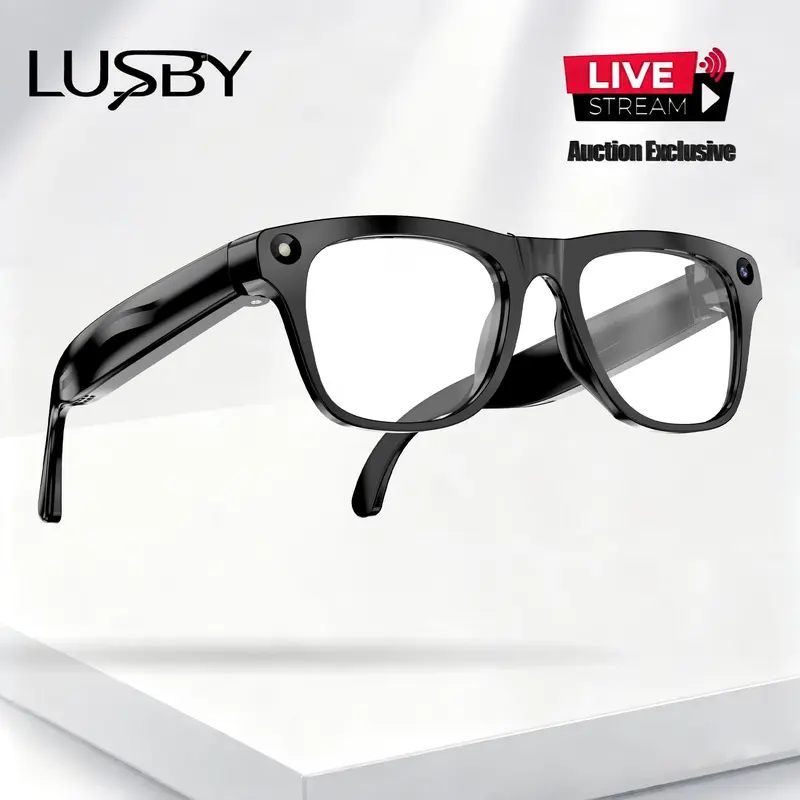 LUSBY 8MP Wearable Classic Bluetooth Camera Glasses (Glasses That Record), 260mAh Battery, Hands-Free POV Photo & Video Recording, Magnetic Charging, Touch Control, Wireless Calls & Music, 36g Lightweight Unisex Smart Sunglasses, Cameraglasses, Sunglasses