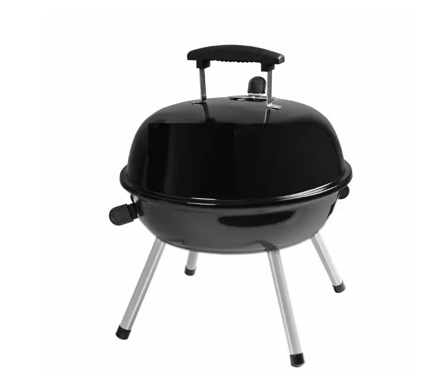 14.5-in Portable Black Charcoal Grill - Outdoor Barbecue Grill for Backyard, Patio Cooking
