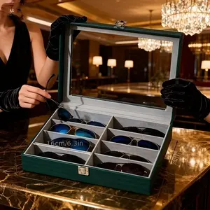 Elegant Eyewear Organizer Box, Durable Storage Solution for Sunglasses & Accessories, Ideal Gift for Men Women, Compact Design