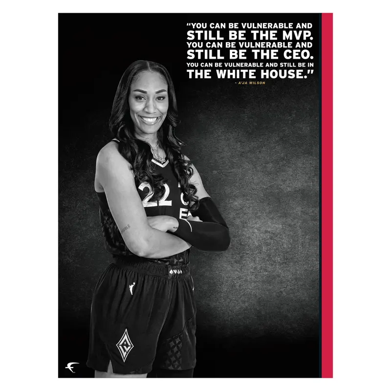 A'ja Wilson Inspirational Peel & Stick Poster Official WNBA Las Vegas Aces Reusable Vinyl Wall Decal Decorative Artistic Room Ornaments