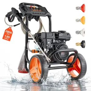 VEVOR Gas Pressure Washer 2900 PSI and 1.85 Max GPM, Summervibes, Upgrade Aluminum Pump with Spray Gun and Wand, 4 Nozzle Set, Low Profile Power Washer for Cars, Fences, Driveways, Homes, Patios, Furniture