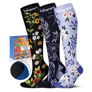 Cute Compression Socks for Women - 3 Pairs 20-30 mmHg Graduated Support Lightweight for Daily Wear Travel Nurse