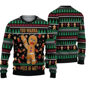 YOU WANNA PIECE OF ME GINGERBREAD MAN UGLY CHRISTMAS SWEATER