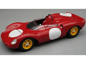 Ferrari 206 Dino SP "Press Version SEFAC" (1965) Red w/ Blank Number Graphics "Mythos Series" 1/18 Model Car by Tecnomodel