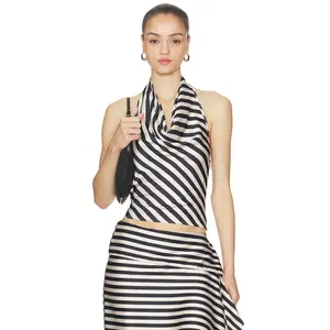 LIONESS Heritage Halter Top in Cream Stripe