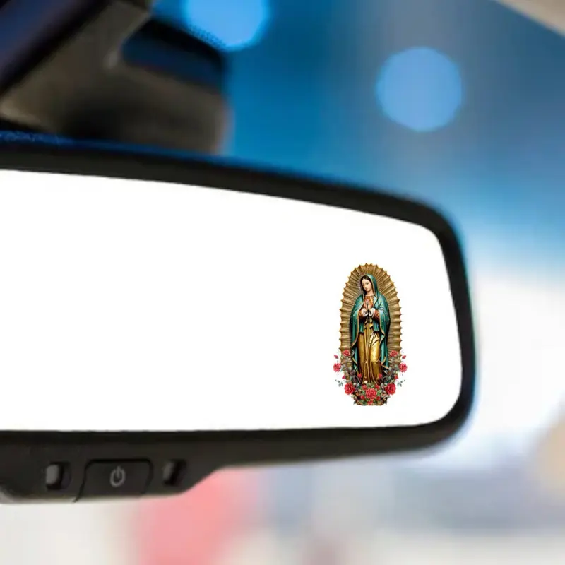 4pcs Religious Rear Mirror Vinyl Decals - Virgin Mary & San Judas Stickers, Cool Car Decorations for Cars Accessories, Mary-Themed Ambience Enhancers