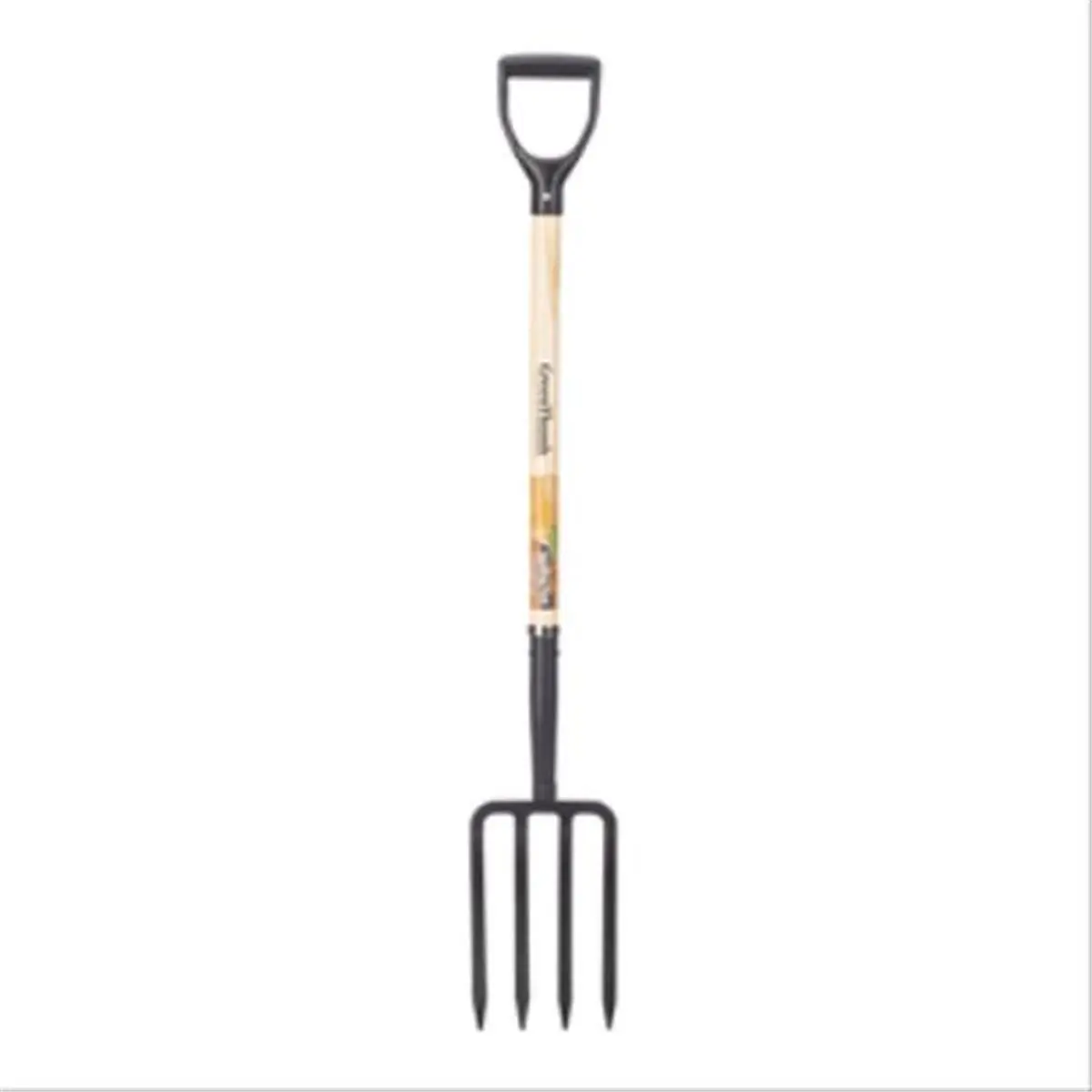 Great States Green Thumb 4-Tine Forged Steel Garden Spading Fork, Wood D-Handle, 4.9 lbs, Soil Prep Tool for Gardeners, 10-Year Durability