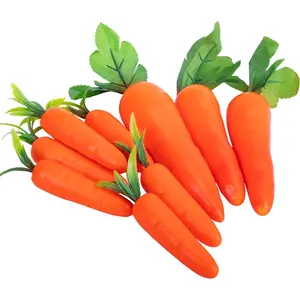 10PCS Easter Artificial Simulation Multiple Size Spring Foam Carrots Vegetables, Fall Harvest Thanksgiving Plastic Carrot for Home Kitchen Party DIY Decor (8.5inch+7.5inch+5.1inch Set)