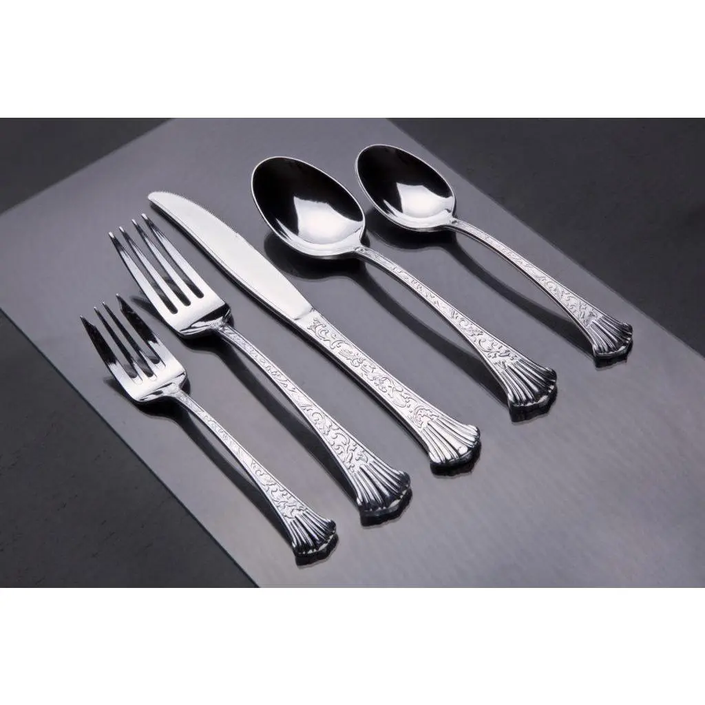 Silver Flatware Collection, BOX (Combo: 8 Knives, 8 Lg Forks, 8 Sm Forks, 8 Soup Spoons, 8 Teaspoons)