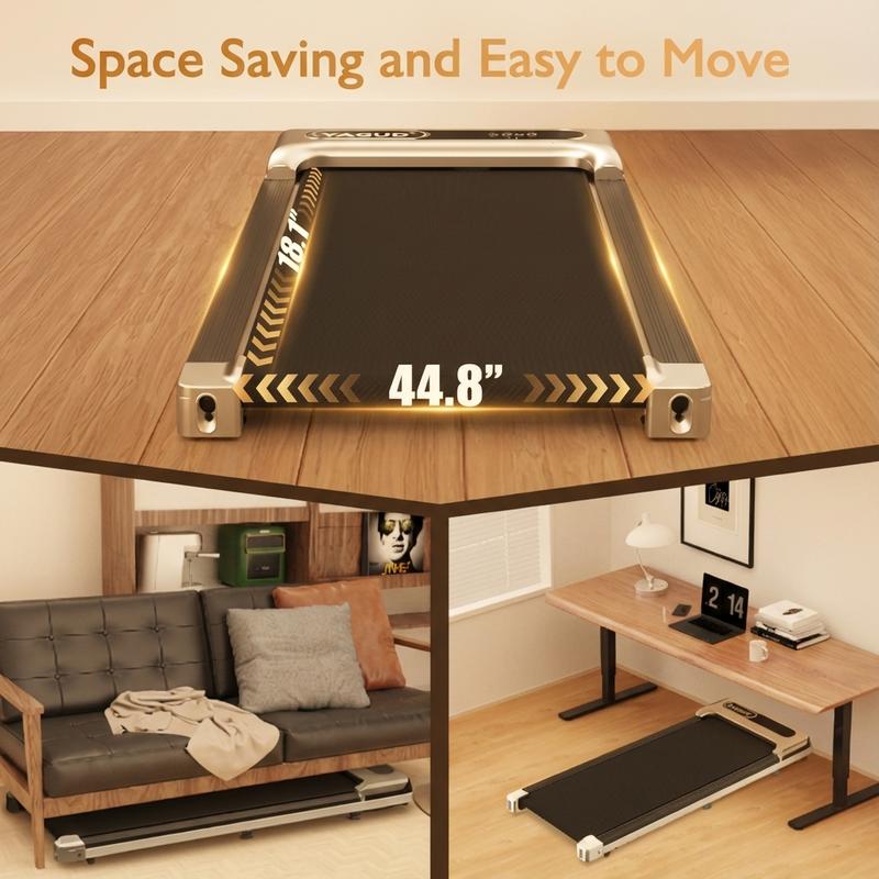 YAGUD Walking Pad with Remote Control, LED Display,  2 in 1 Under Desk Treadmill for Small Spaces,Portable for Home/Office