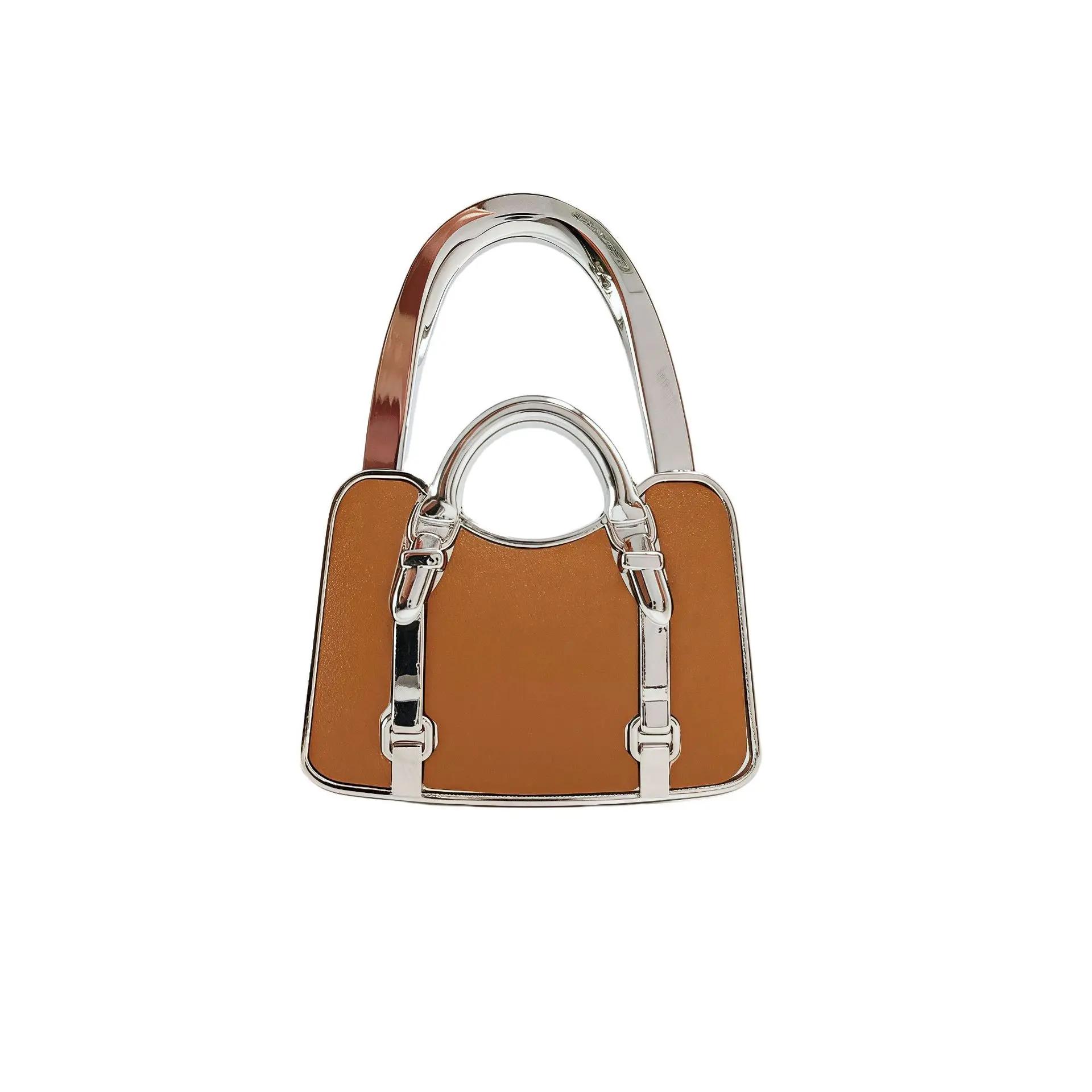 Foldable Camping Purse Hook, Portable Table Edge Bag Hanger for Outdoor Picnic and Travel, Compact Handbag Holder with Leather Pad, Space-Saving Organizer Gift for Women