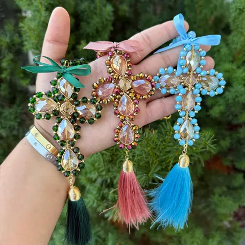 Handmade Cross Home Tassel Hanging Charm Blessing