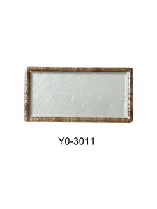 Yanco YO-3011 11 x 5.5 x 0.75 in. Yoto Melamine Rectangular Sushi Plate, Matte - Pack of 24