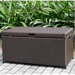 Wicker Lane  Outdoor Espresso Wicker Patio Furniture Storage Deck Box