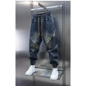 Harajuku Hip hop Street Jeans Patchwork Design Baggy Pants Latest Fashion Trousers Mens Clothing Suitable For Daily Wear Street Outings Dates Casual Gatherings Trendy Looks