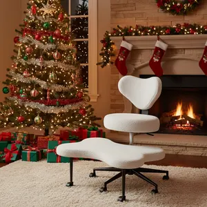 【Deal】Nost & Host Ergonomic Cross Legged Chair, 360° Swivel Meditation Chair with Wheels, Height Adjustable Seat for ADHD, Strong Lumbar Support, Chic Home Office Furniture