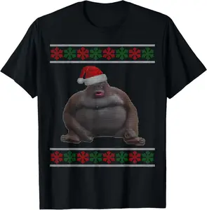 100% Cotton Uh Oh Stinky Poop Dank Memes Le Monke Ugly Christmas T-Shirt
