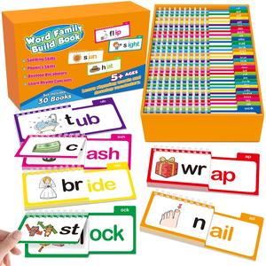 Kasfalci Original Design 30 Read & Rhyme Flip Books Word Family Flash Cards - Vocabulary Flashcards, Playful Flash Cards, Kids Learning Materials, Phonics, Sight Word Tools, Thick Paper, Smooth Page Turning, Colorful Educational Toys for Preschoolers,