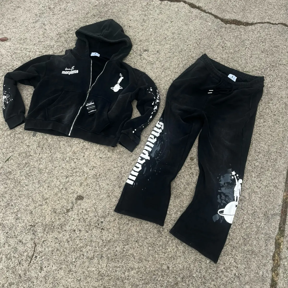 MORPHEUS MOTION Seamless Sweatsuit Heavy Weight 450 GSM 100% French Terry Cotton Vintage Wash