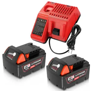 Upgraded 15.0Ah 8.0Ah 6.0Ah Replacement for Milwaukee M-18 Battery and Charger Compatible with 48-11-1850 Cordless Power Tool and Chargers