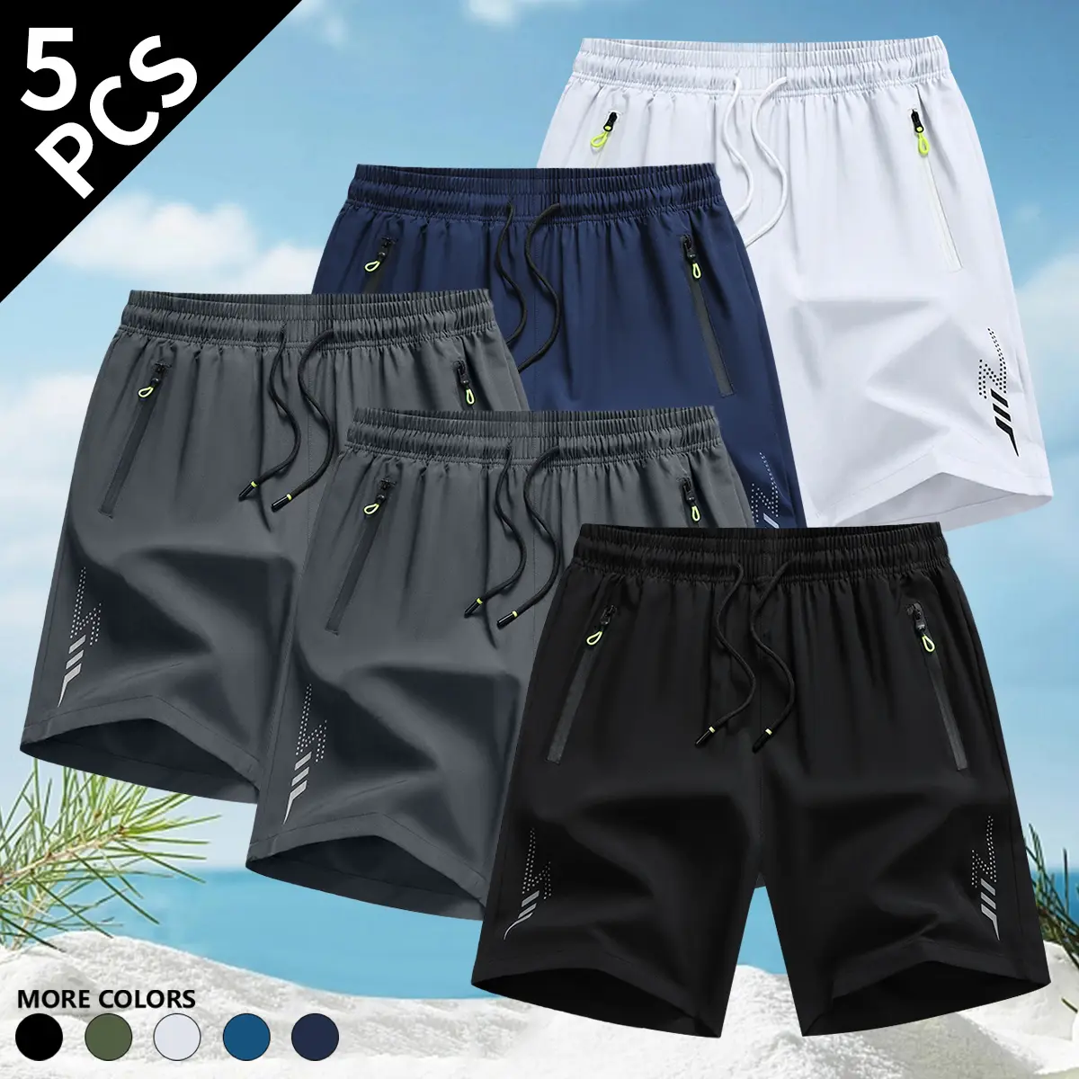 Men's Lightning Graphic Athletic Shorts Quick Dry Lightweight Breathable Gym Workout Running Shorts with Pockets, Casual Sports Fitness Shorts for Basketball, Outdoor Activities