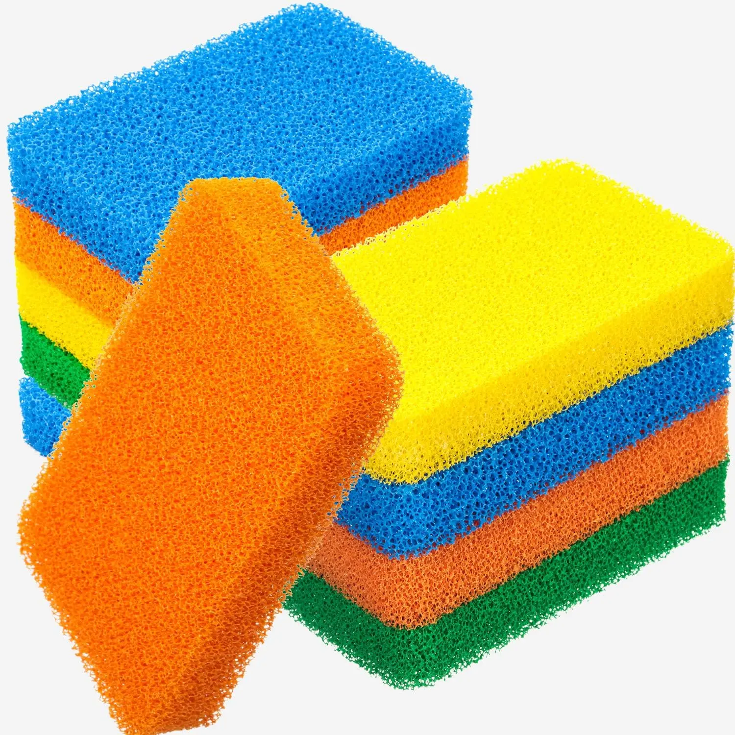 10PCS Durable Silicone Sponges - Reusable Kitchen Cleaning Scrubbers, Gentle Soft Wipes for Fruits, Vegetables (4.5x2.8in), Scratch-Resistant Home Improvement Supplies for Sink Area Household Users