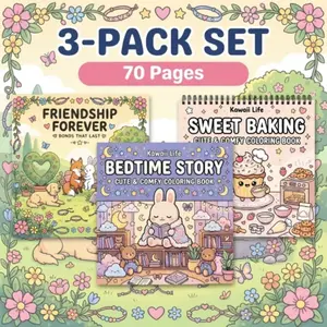 3pcs Adult Coloring Books - Enchanted Themes of Friendship, Bedtime Stories | Opaque Super-Sensitive Paper, Clear Lines, and Vibrant Illustrations | Beginner-Friendly, Relaxing Art Activity for Men and Women | Fun and Stunning Patterns
