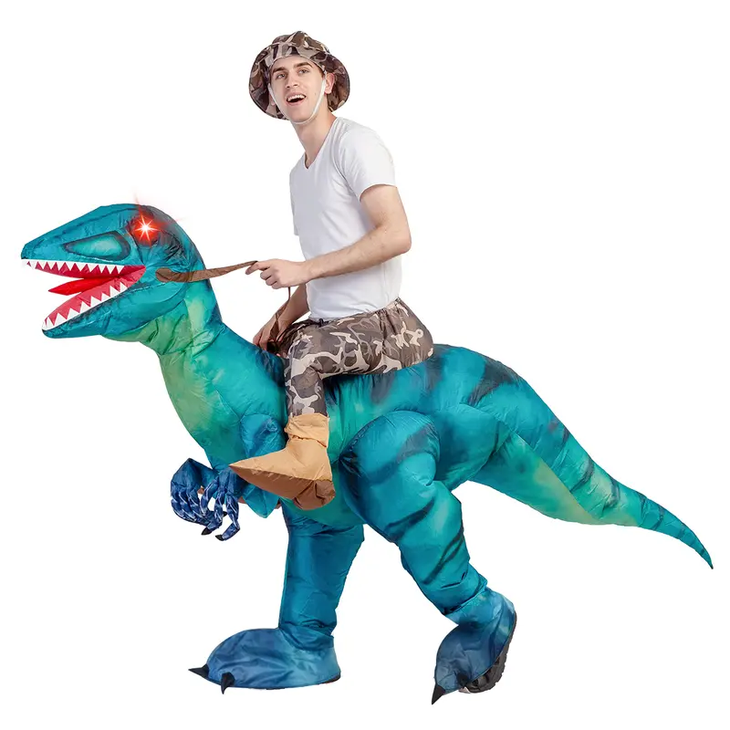 GOOSH Women's Inflatable Dinosaur Halloween Costume for Adults - Waterproof Polyester-Elastic Fabric, 1 Pocket, Drawstring, Decorations, Included Accessories, Funny Blow-Up Outfit for All Seasons Cosplay