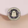 Cute Ghost Design Brooch, Round Cartoon Brooch for Jackets, Bags and Hats, Fashion Accessories for Women & Men, Durable Alloy Lapel Brooch Pin
