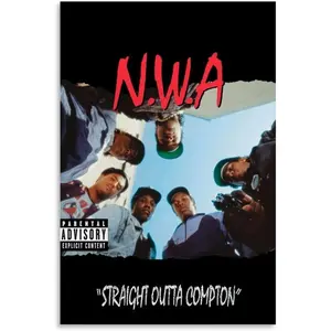 NWA Poster Straight Outta Compton Album Cover Poster for Bedroom Aesthetic Art Wall Decor