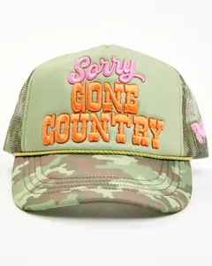 Sorry Gone Country Camo Print Ball Cap