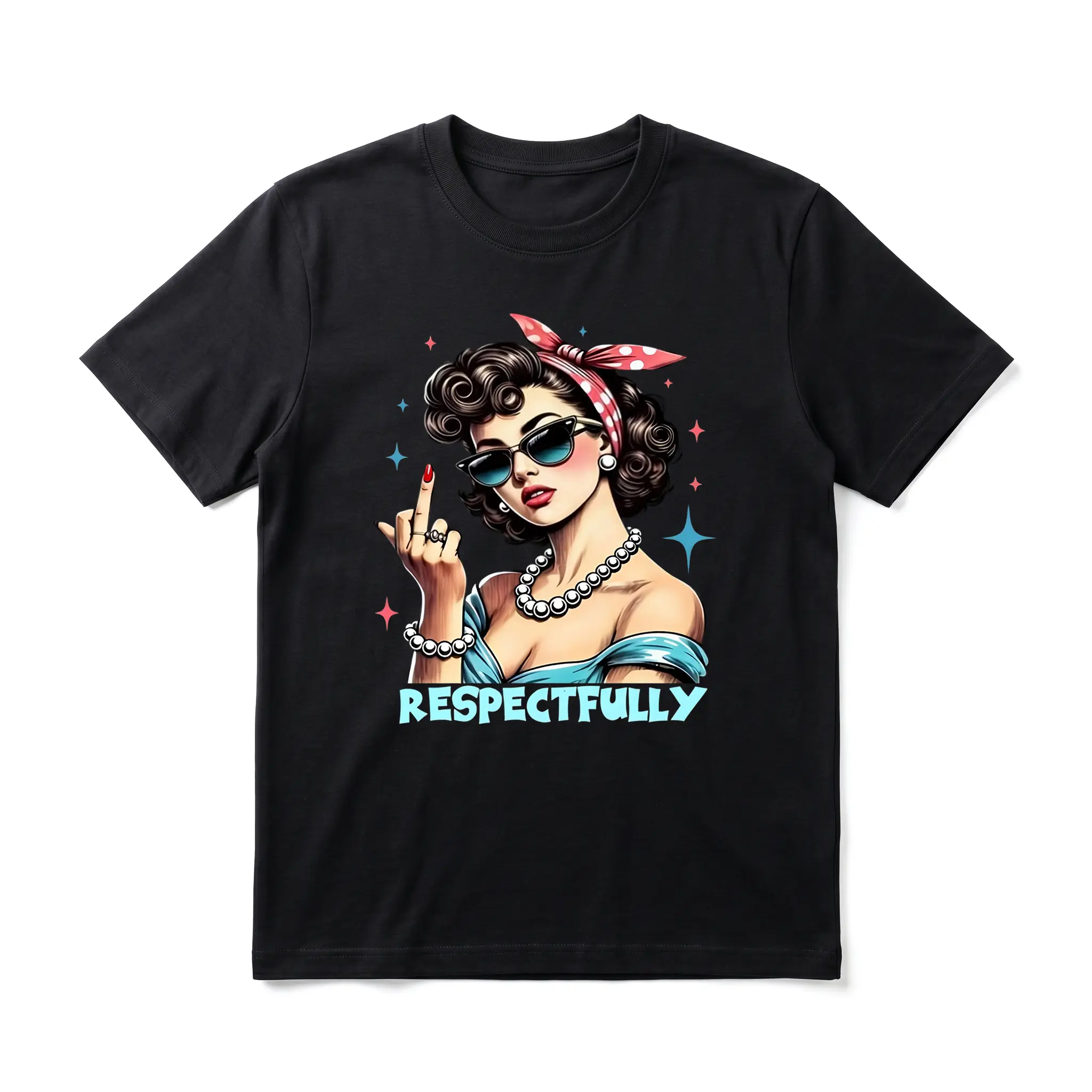 Sassy Pinup Respectfully Men's Graphic TShirt,  Short Sleeve Soft Top, Retro Bold Typography Graphic Print Design, for Daily Wear, Streetwear, Weekend, Birthday Gift, Gift for Men, Women and Friends